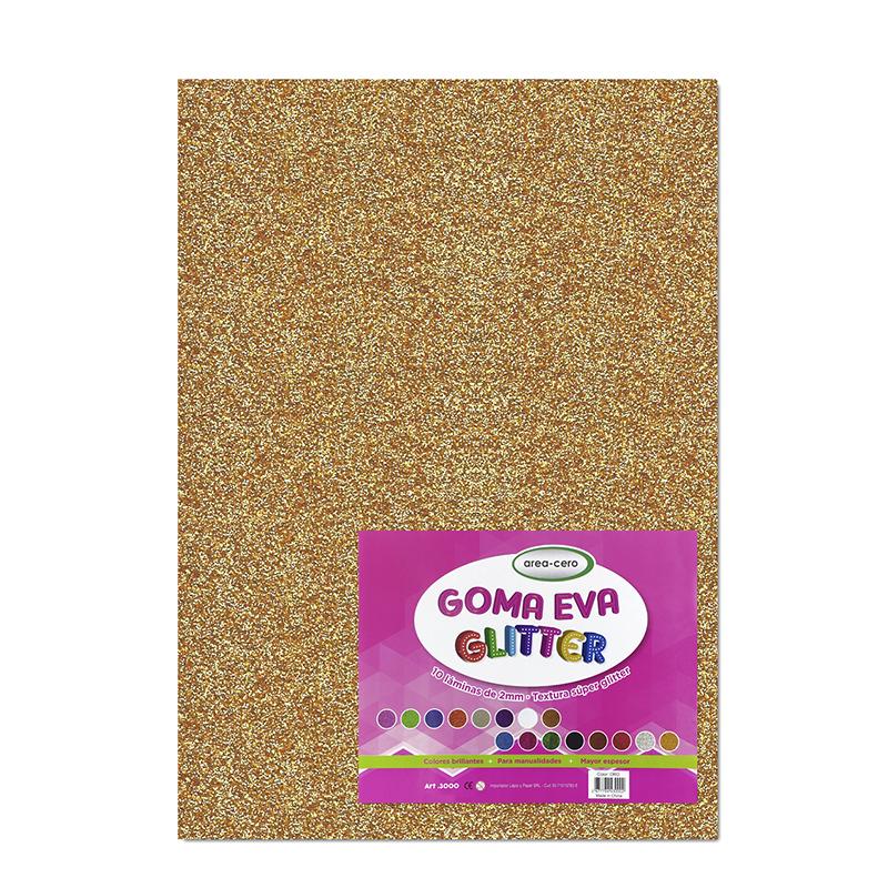 GOMA EVA AREA CERO PLANCHA DE 60 X 40 CM. X 2 MM. C/GLITTER