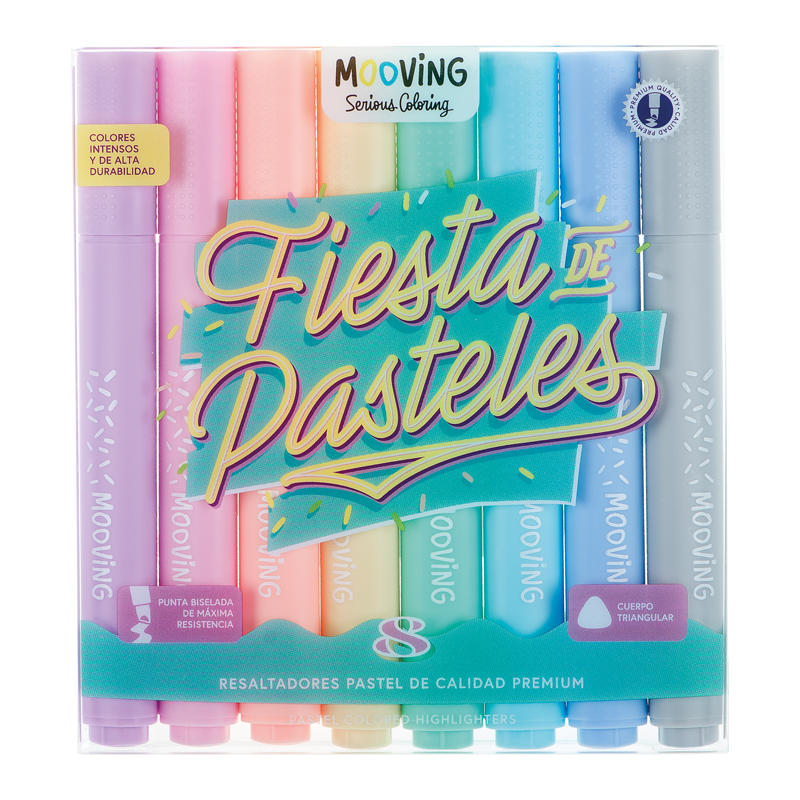 RESALTADOR MOOVING PASTEL BLISTER SURTIDO X 8 U.