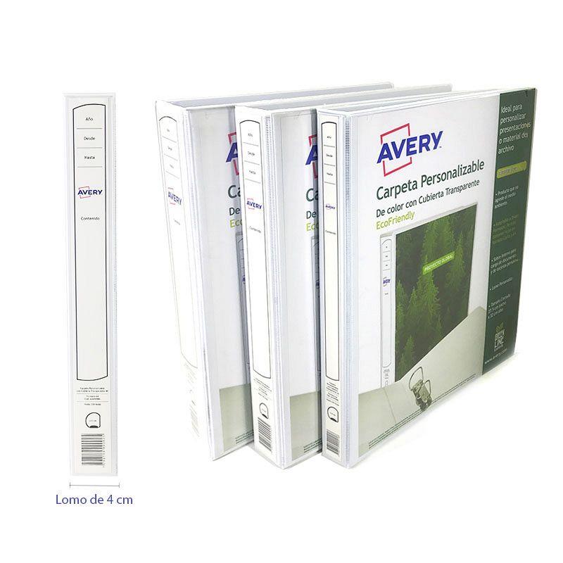 CARPETA AVERY COMERCIAL A4 2 AROS LOMO 40MM (A440VBBL)