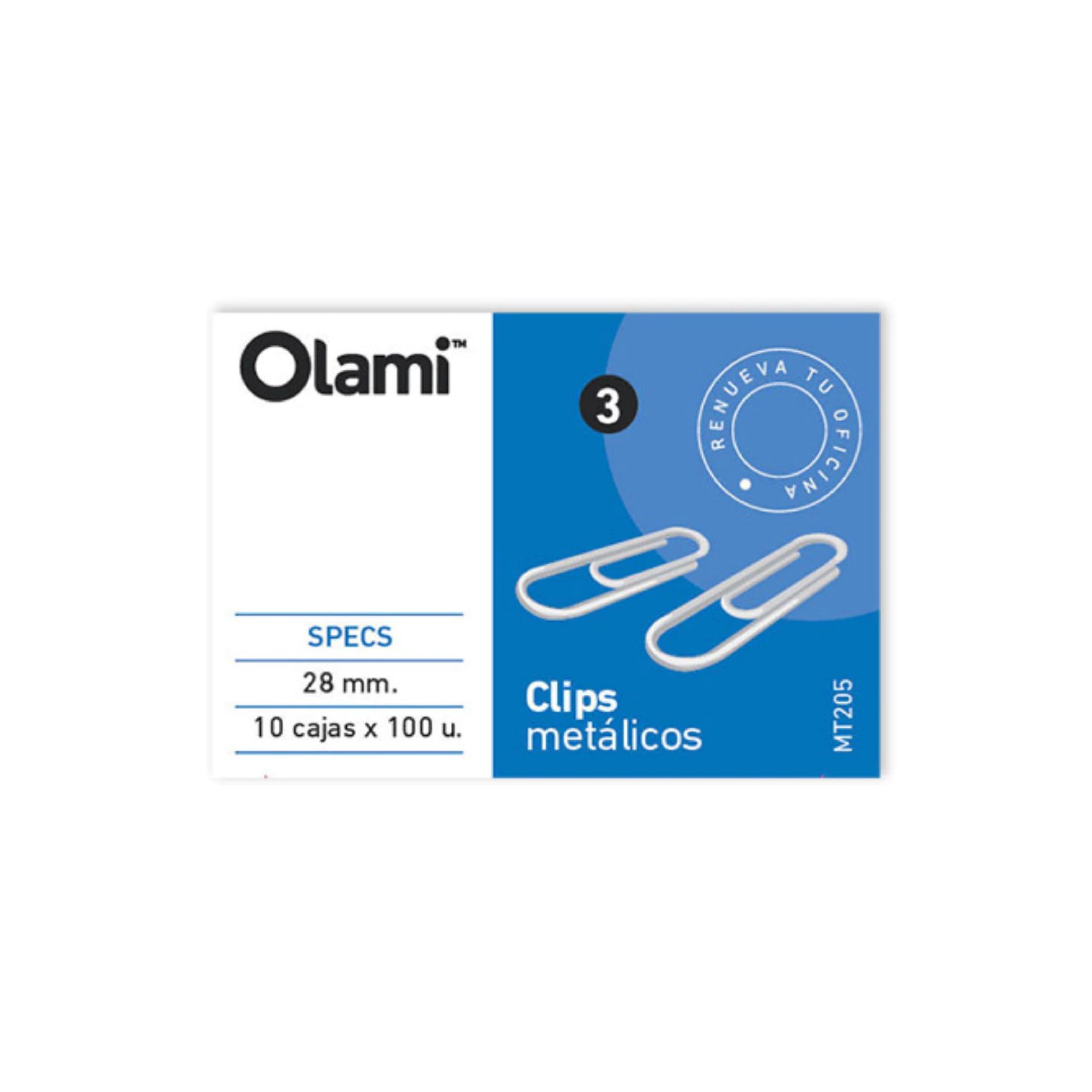 CLIP OLAMI METALICO Nº 3 X 100 U. (28 MM) (MT205)