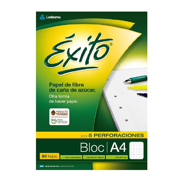 BLOCK EXITO 5 PERF. A4 X 80 HJS. CUADRICULADO