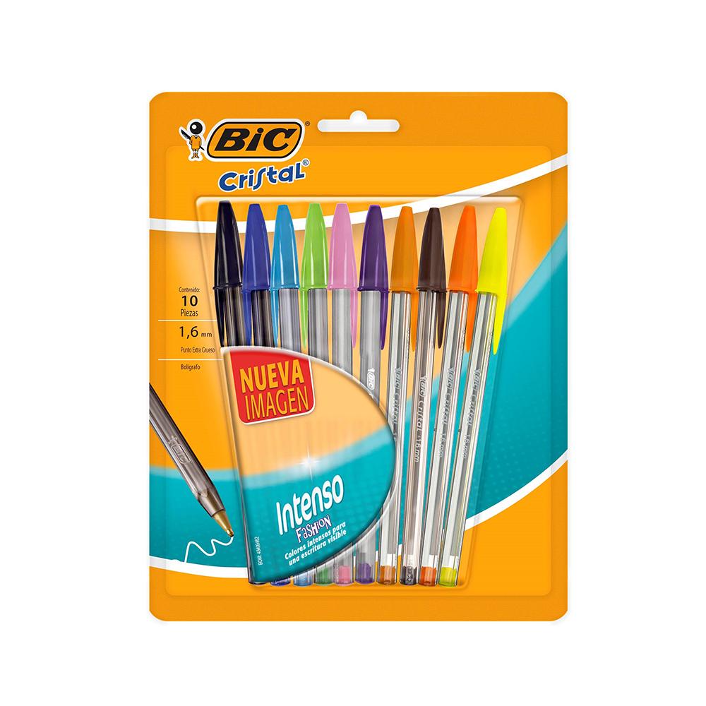 BOLIGRAFO BIC CRISTAL INTENSO 1.6 MM. BLISTER X 10 U SURTIDO