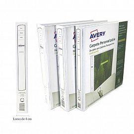 CARPETA AVERY COMERCIAL A4 2 AROS LOMO 40MM (A440VBBL)