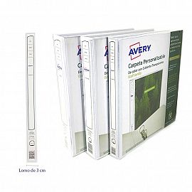 CARPETA AVERY COMERCIAL A4 2 AROS LOMO 30MM (A430VBBL)