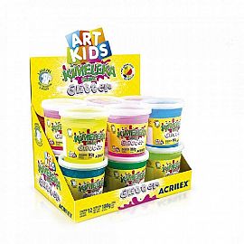 GEL PEGAJOSO ACRILEX KIMELEKA GLITTER COLORES SURTIDOS X 180 GR. (05822)