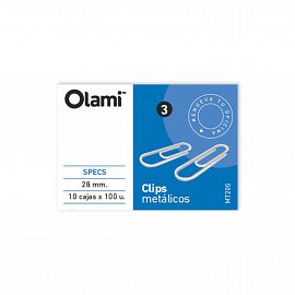 CLIP OLAMI METALICO Nº 3 X 100 U. (28 MM) (MT205)